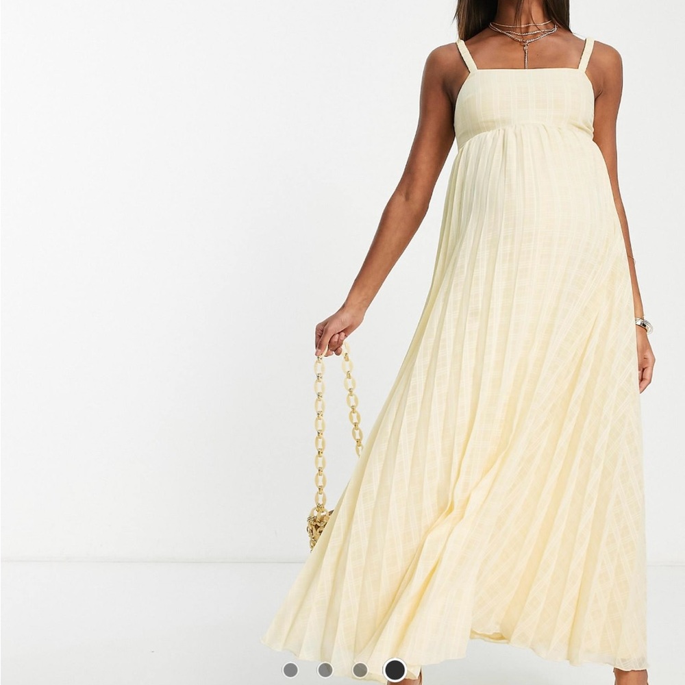 ASOS Maternity Light Yellow Maxi Dress